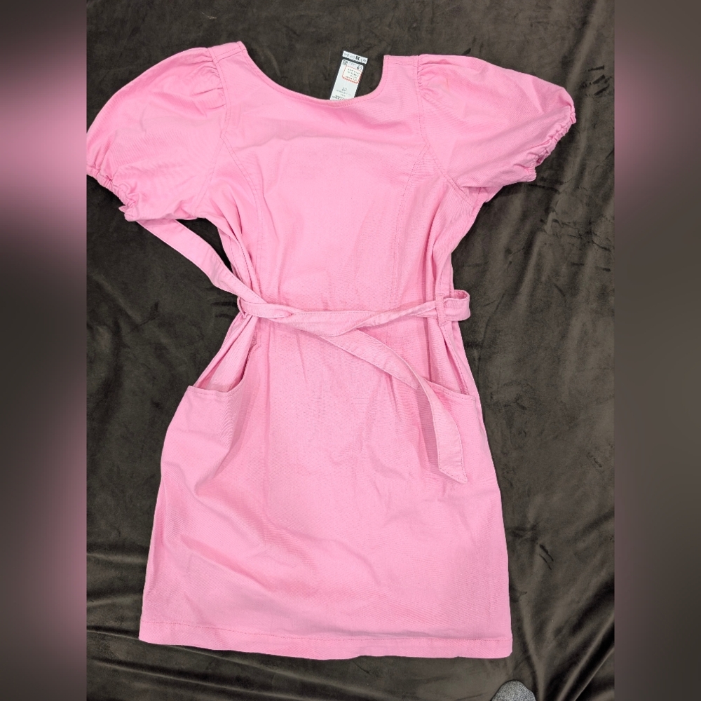 Medium Nwt Pink Puff Sleeve Dress with Belt